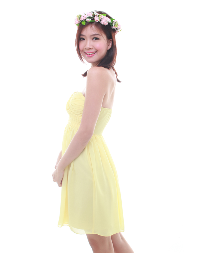 Cleo Dress in Pastel Yellow